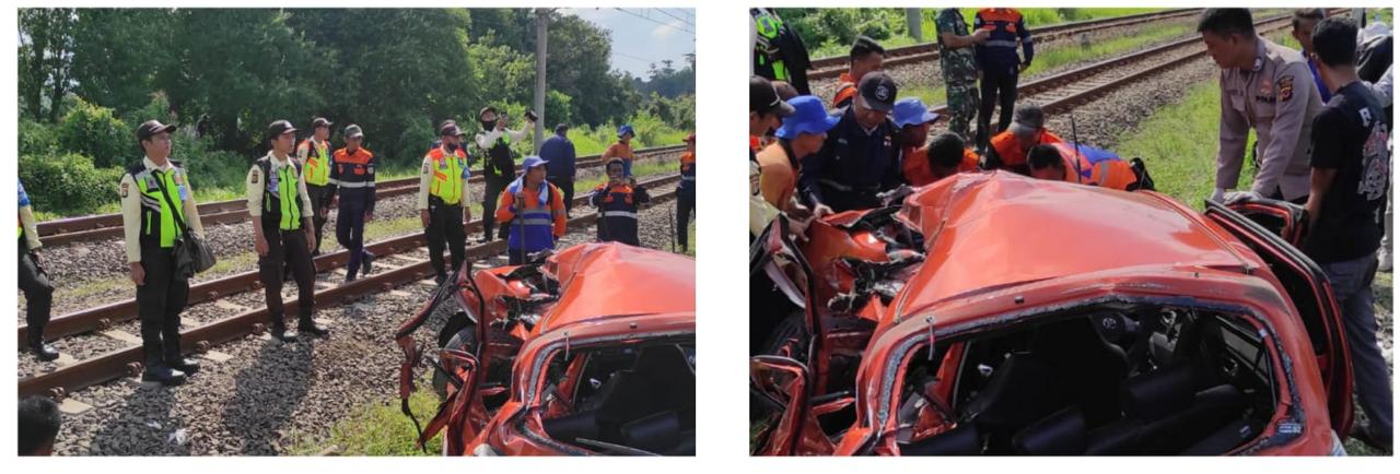 Kecelakaan Lalu Lintas di Perlintasan Rel Kereta Api, 2 Orang Meninggal Dunia