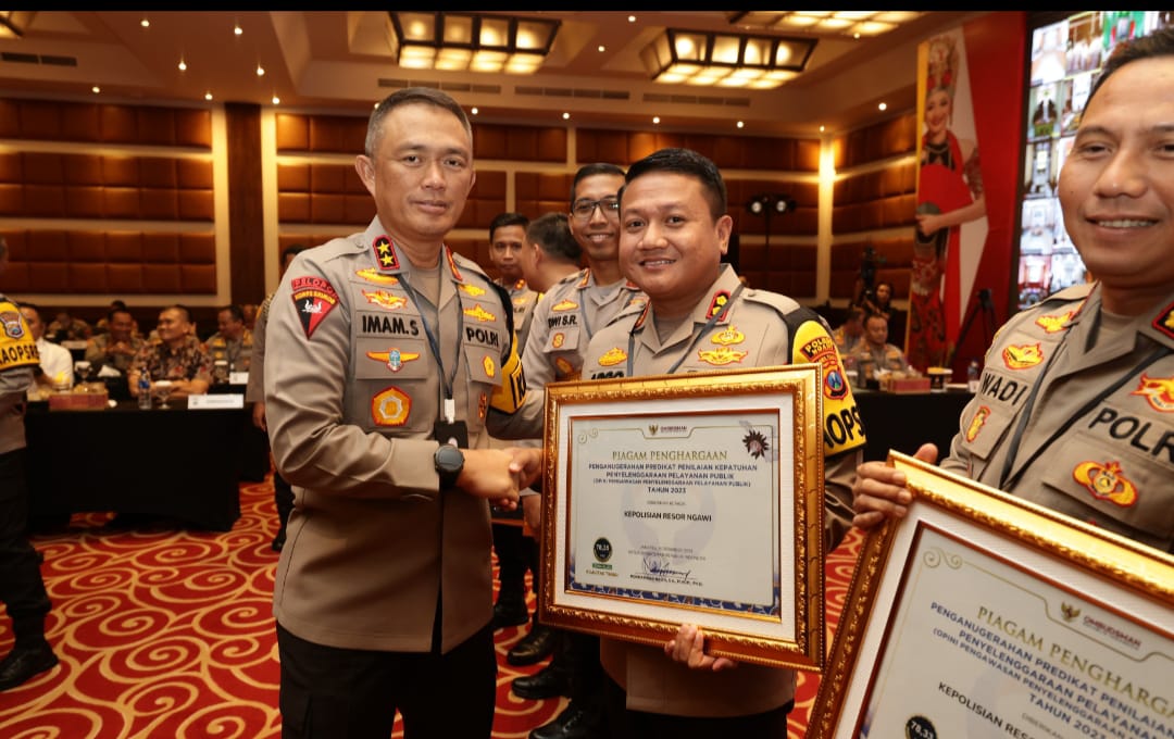 Mantap, Polres Ngawi Terima Penghargaan dari Kapolda Jatim
