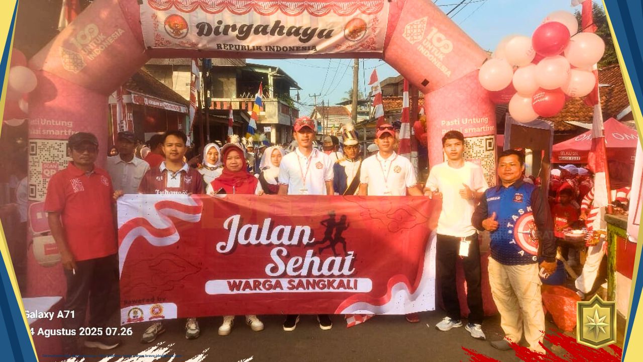 Warga Kampung Sangkali Desa Sukahati Kecamatan Citeureup Bogor Gelar Jalan Sehat Meriahkan HUT ke-80 RI
