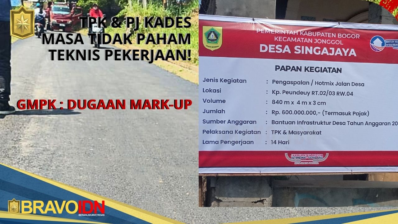 Terkait Bangkeu Infrastruktur Hotmix Jalan Desa, GMPK: TPK & PJ Desa Singajaya Masa Gak Paham!